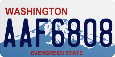 WA license plate AAF6808