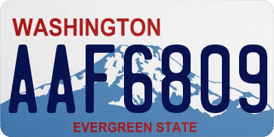 WA license plate AAF6809