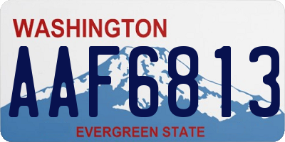 WA license plate AAF6813