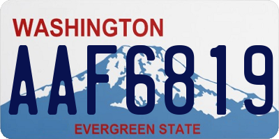 WA license plate AAF6819