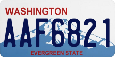 WA license plate AAF6821