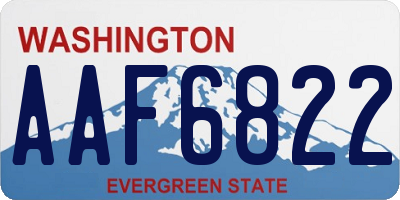 WA license plate AAF6822