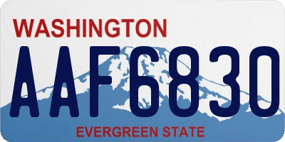 WA license plate AAF6830