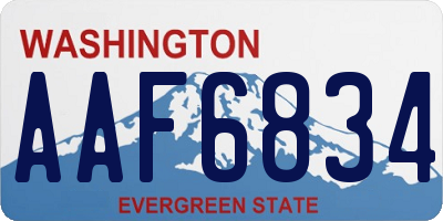 WA license plate AAF6834