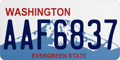 WA license plate AAF6837