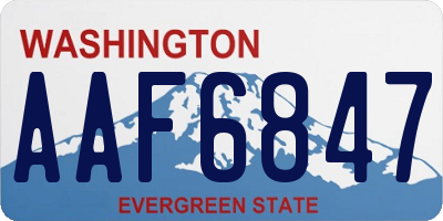 WA license plate AAF6847