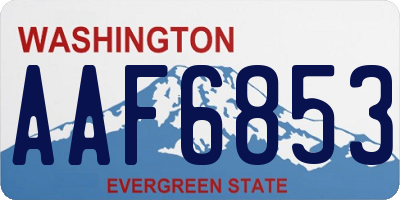 WA license plate AAF6853