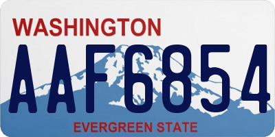 WA license plate AAF6854
