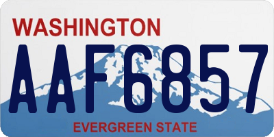 WA license plate AAF6857