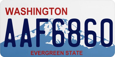 WA license plate AAF6860