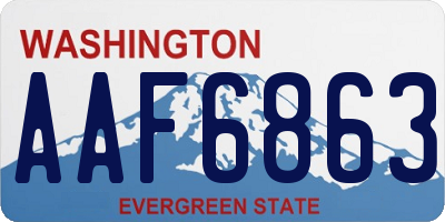 WA license plate AAF6863