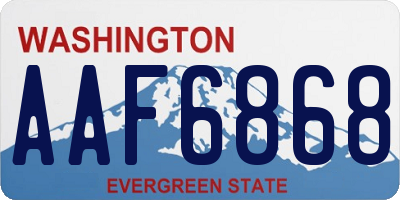 WA license plate AAF6868
