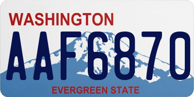 WA license plate AAF6870