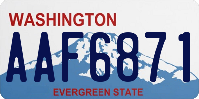 WA license plate AAF6871