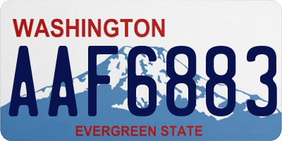 WA license plate AAF6883