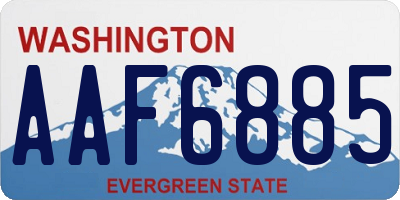 WA license plate AAF6885