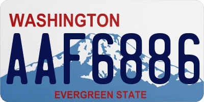 WA license plate AAF6886
