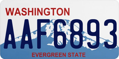 WA license plate AAF6893