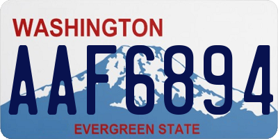 WA license plate AAF6894