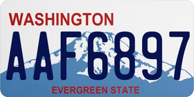 WA license plate AAF6897