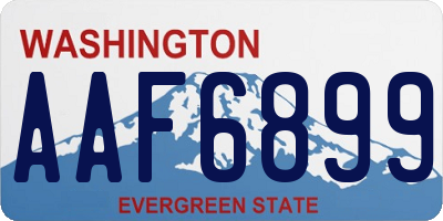 WA license plate AAF6899