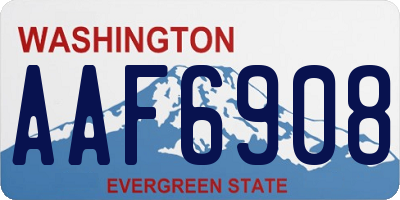 WA license plate AAF6908