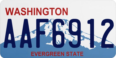 WA license plate AAF6912