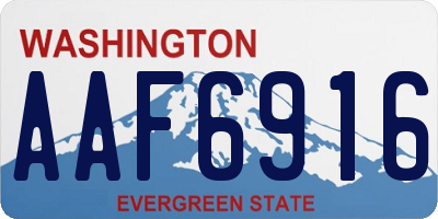 WA license plate AAF6916