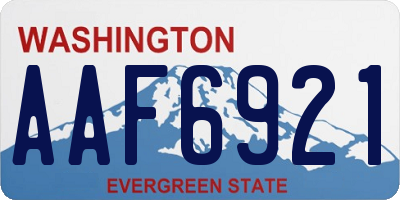 WA license plate AAF6921