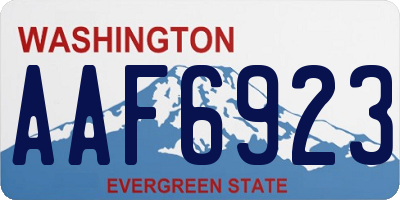 WA license plate AAF6923
