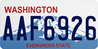 WA license plate AAF6926
