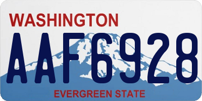 WA license plate AAF6928