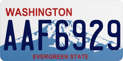 WA license plate AAF6929