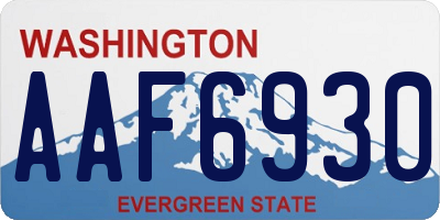 WA license plate AAF6930