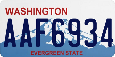 WA license plate AAF6934