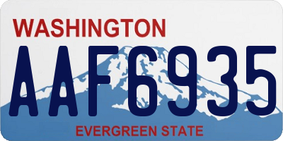 WA license plate AAF6935