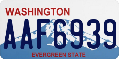 WA license plate AAF6939