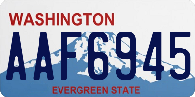 WA license plate AAF6945