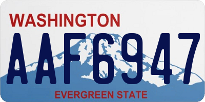 WA license plate AAF6947