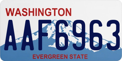 WA license plate AAF6963
