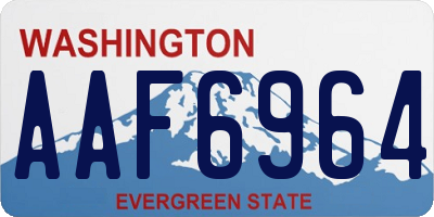 WA license plate AAF6964