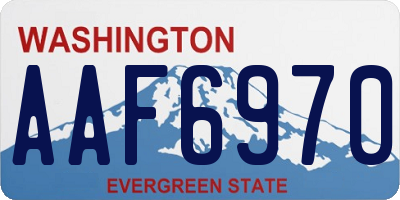 WA license plate AAF6970