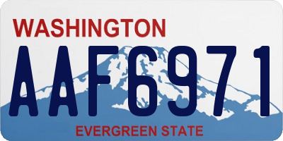 WA license plate AAF6971