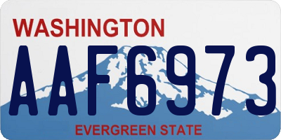 WA license plate AAF6973