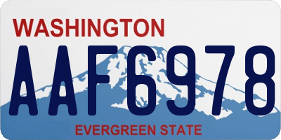 WA license plate AAF6978