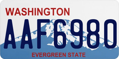 WA license plate AAF6980