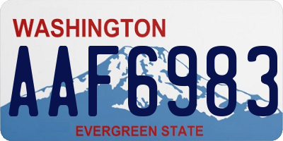 WA license plate AAF6983