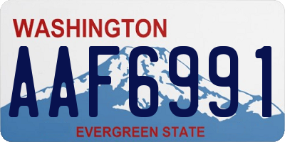 WA license plate AAF6991