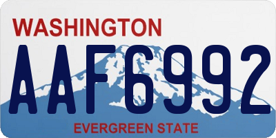 WA license plate AAF6992