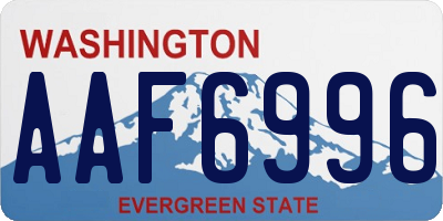 WA license plate AAF6996